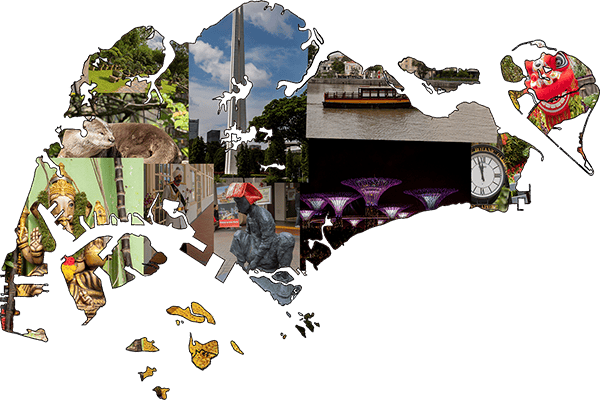 Photo Montage of Singapore bounded by its border